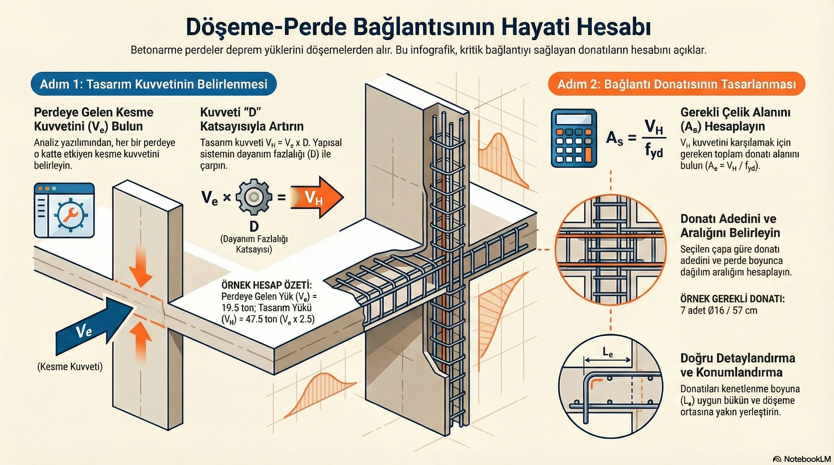 Döşemeden Perdeye Yük Aktarımı: Bağlantı Donatısı Hesabı ve Kritik Hatalar