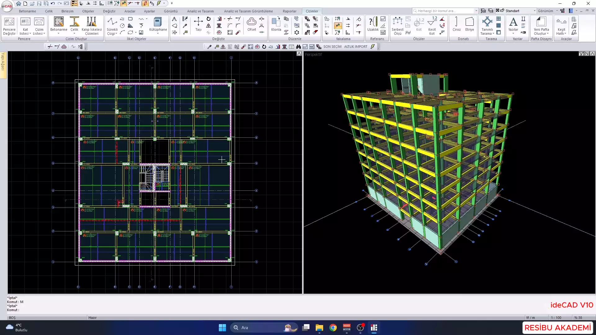 ideCAD v10 v11 ile Statik Proje Tasarımı ve Ruhsat Projesi Hazırlama - İLERİ SEVİYE eğitimi görseli