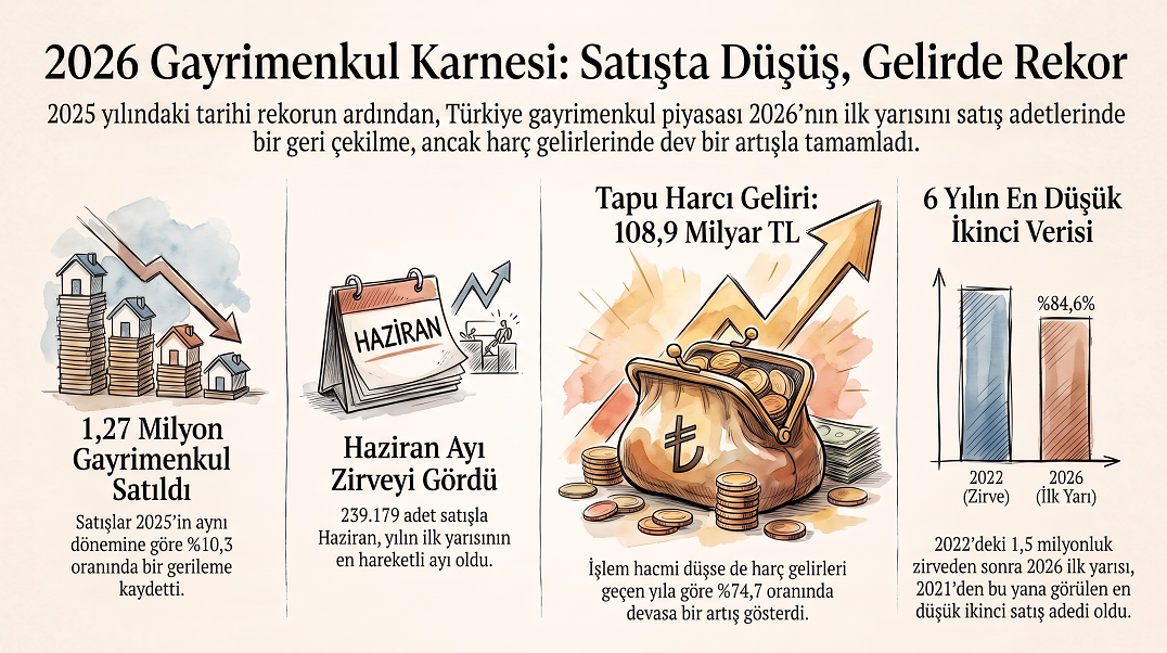 2026 Gayrimenkul Sektörü İlk Yarı Raporu: Konut ve Arsa Satış Verileri Açıklandı