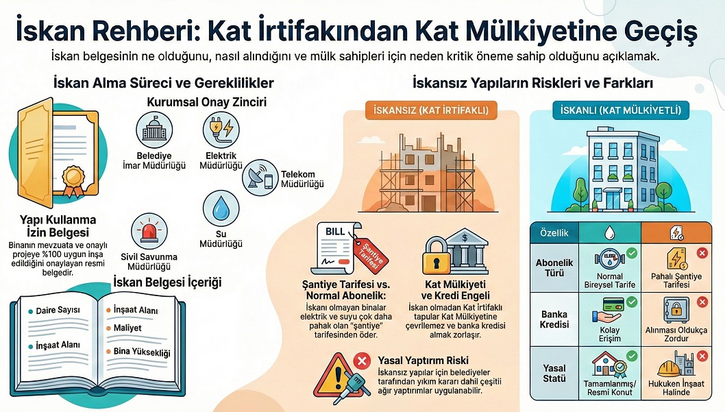 İskan Nedir? Kat İrtifakı Kat Mülkiyetine Nasıl Çevrilir? Ev Alacaklar İçin Kapsamlı Rehber görseli