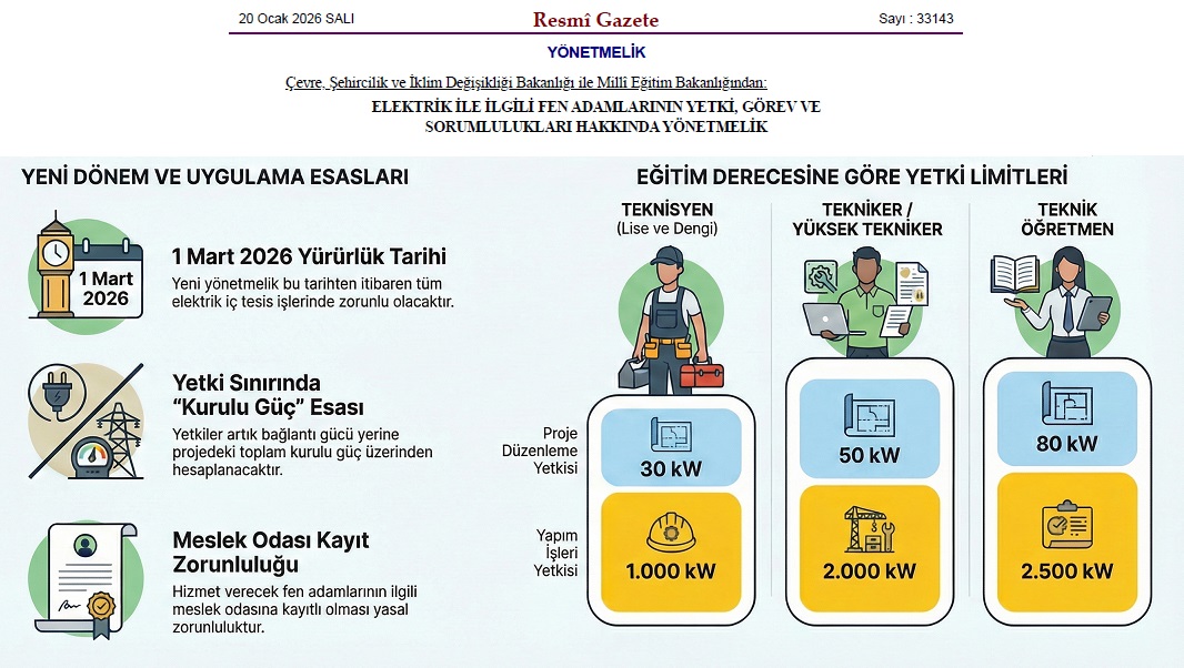 Elektrik Fen Adamlarının Yetkileri Sil Baştan: 2026'da Başlayacak Yeni Dönem ve Kurulu Güç Esası